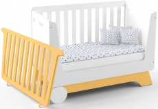 Ліжечко-трансформер IndigoWood Nova Kit 124,5x63,5cm orange / white (зі з'ємною спинкою, колесами та ящиком)